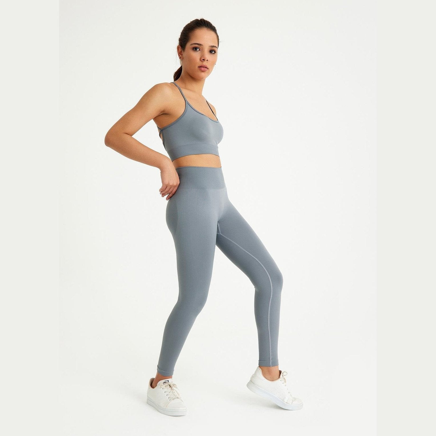 Seamless Sports Bra with Cross Back Detail