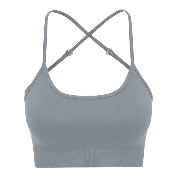Seamless Sports Bra with Cross Back Detail