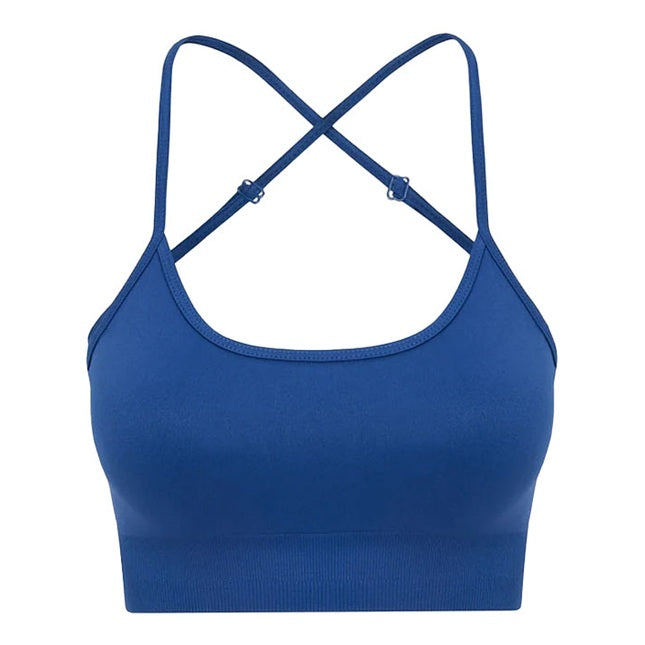 Seamless Sports Bra with Cross Back Detail